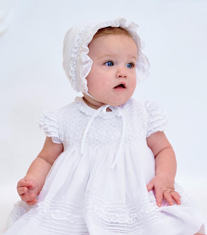 Sarah Louise White Dress With Bonnet