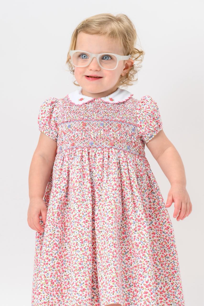 Sarah Louise Blue And Red Flower Dress